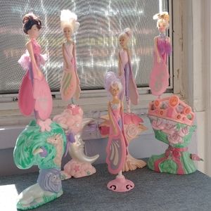 Lot of 5 vintage Sky Dancer toys w bases as shown